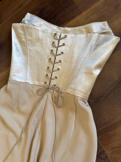 Gold Dawn Stretton corset evening dress UK 12