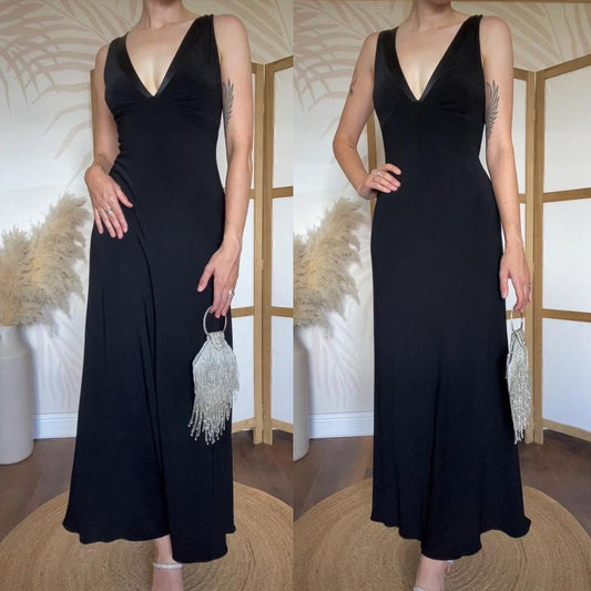 Laundry 90s black stretch evening dress uk 8