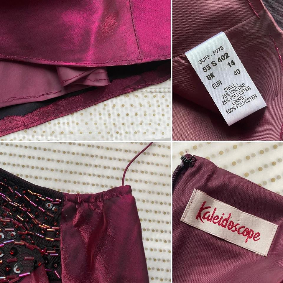 Kaleidoscope shimmery red beaded dress uk 14