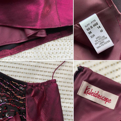 Kaleidoscope shimmery red beaded dress uk 14