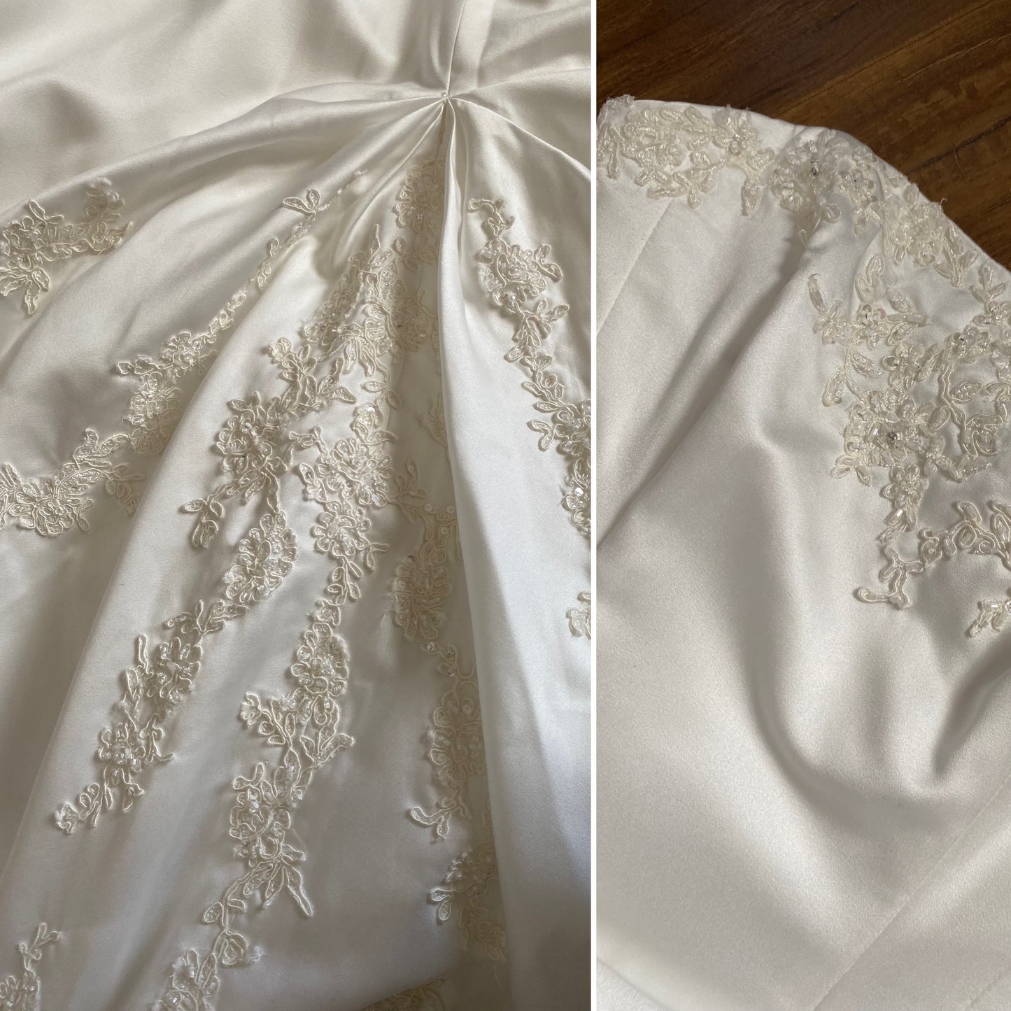Maggie Sottero Couture white strapless wedding dress uk 8-10