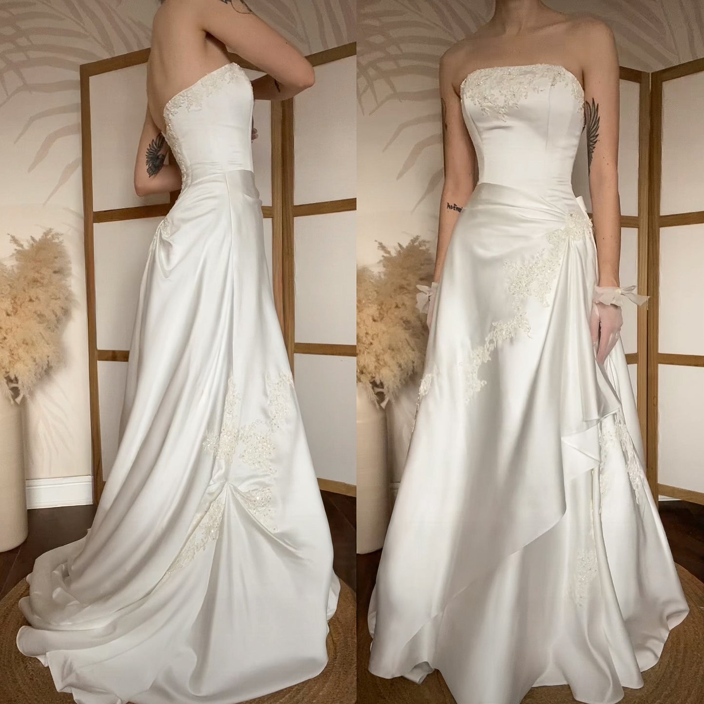 Maggie Sottero Couture white strapless wedding dress uk 8-10