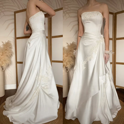 Maggie Sottero Couture white strapless wedding dress uk 8-10
