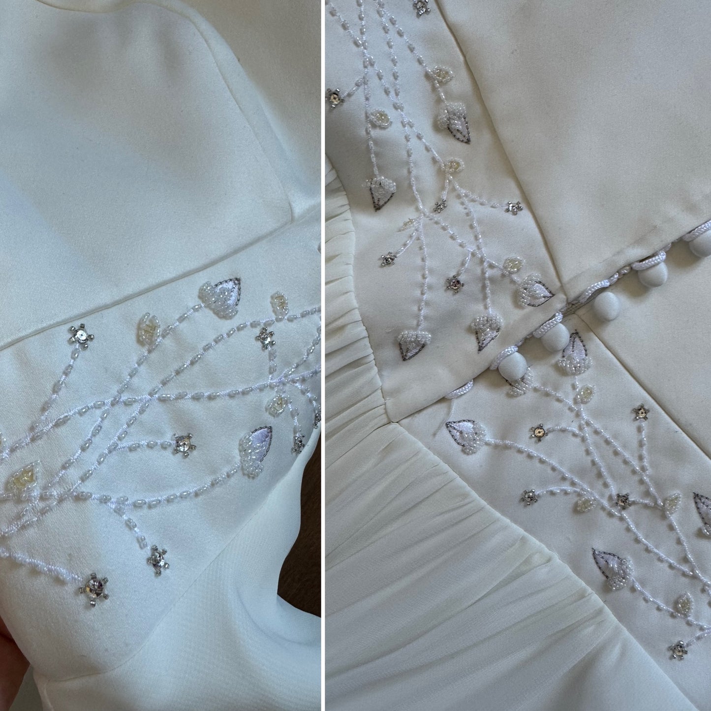 Ivory long sleeve ethereal wedding dress uk 16