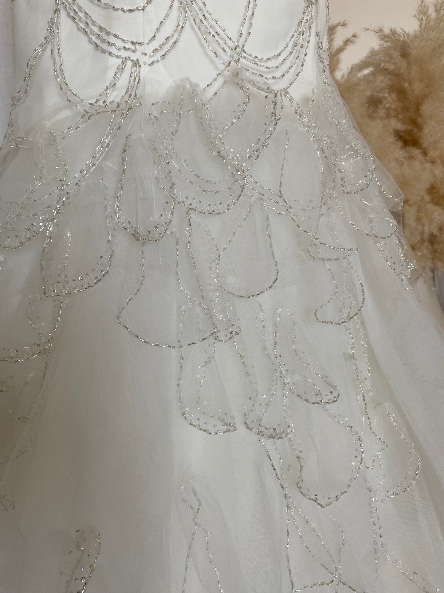 Veromia Couture ivory fishtail beaded wedding dress uk 12