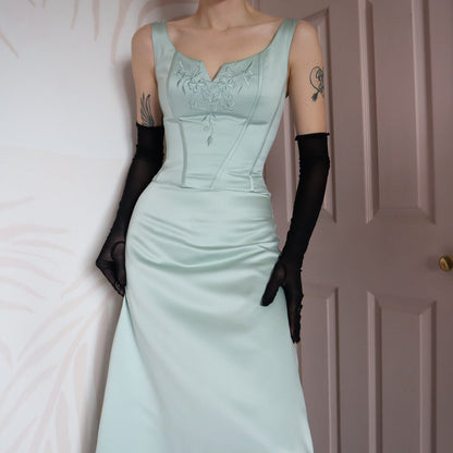 Light green a-line evening gown UK 8-10