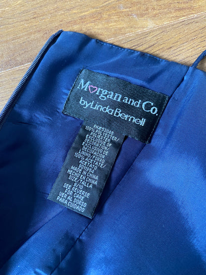 Morgan & Co navy beaded a-line prom dress UK 12