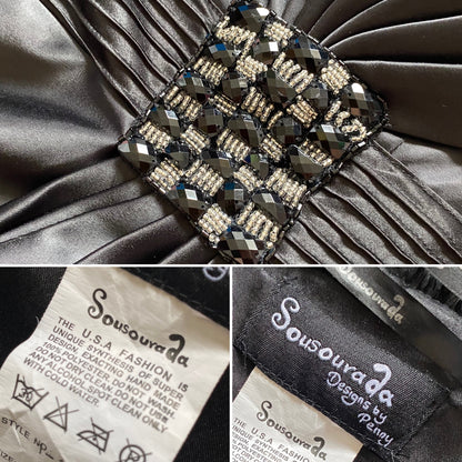 Sousourada black strapless evening dress uk 10