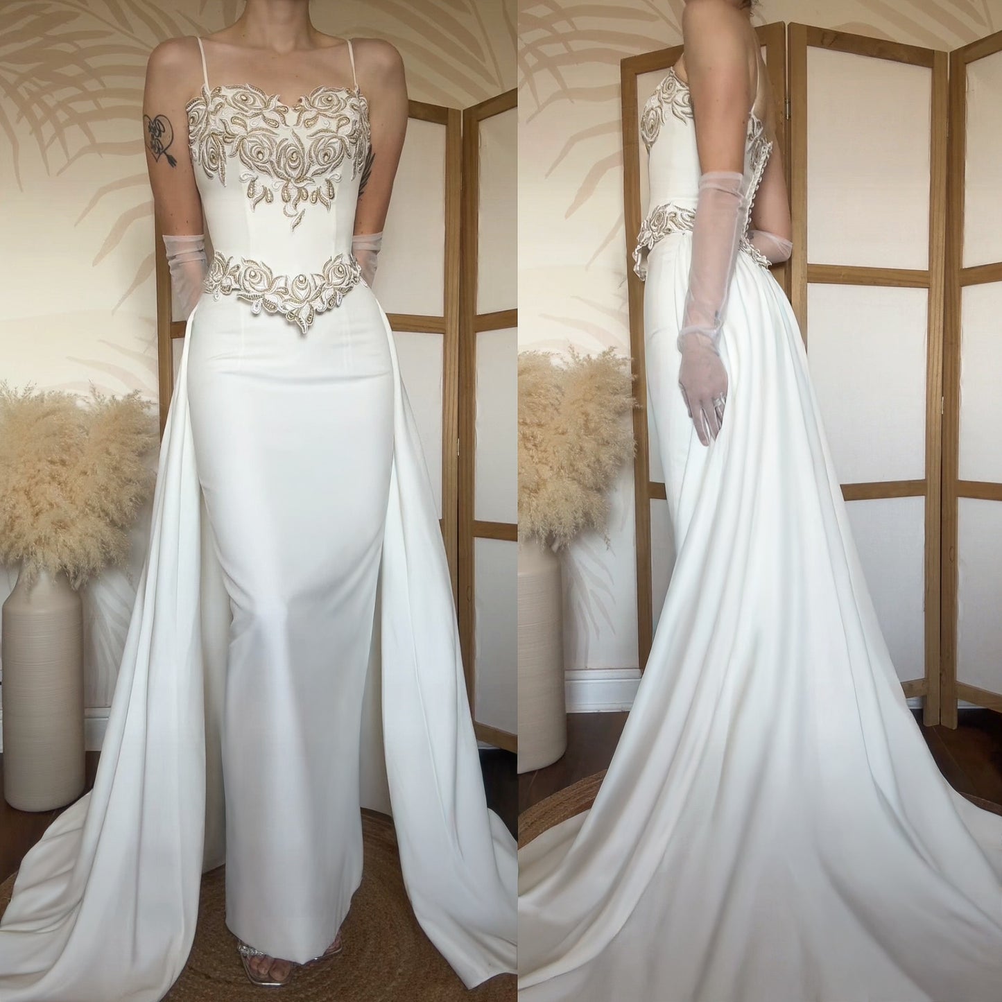 Ivory 3-piece Amanda Wyatt wedding dress set uk 10