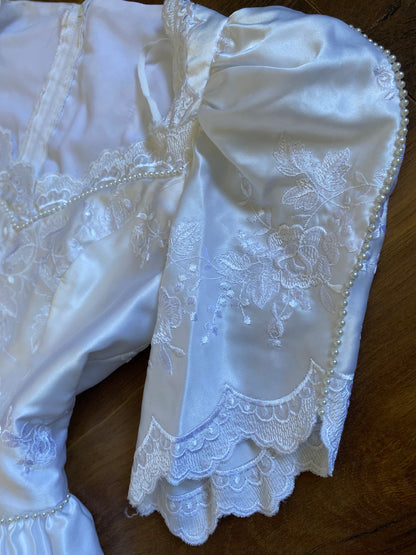 White Joel Peters 80s lace wedding dress uk 8-10