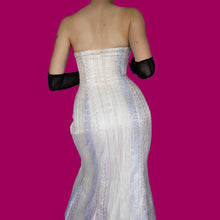 Load image into Gallery viewer, Cream Zum Zum strapless fishtail evening gown UK 8

