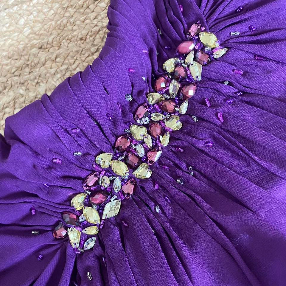 Goya purple strapless prom dress uk 12 available