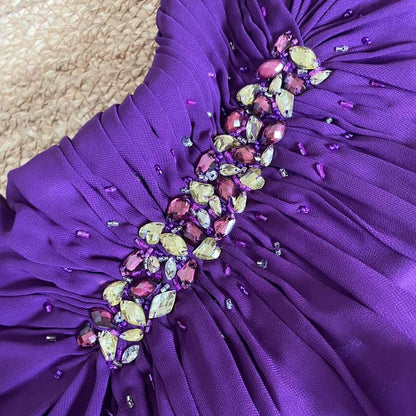 Goya purple strapless prom dress uk 12 available