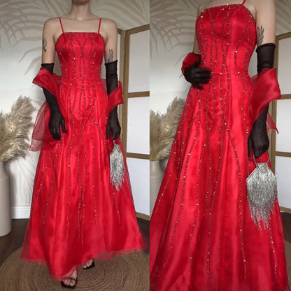 Red Dynasty beaded a-line prom dress & shawl uk 6
