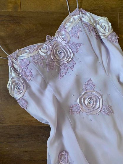 Christine Elizabeth lilac evening dress & shawl UK 12