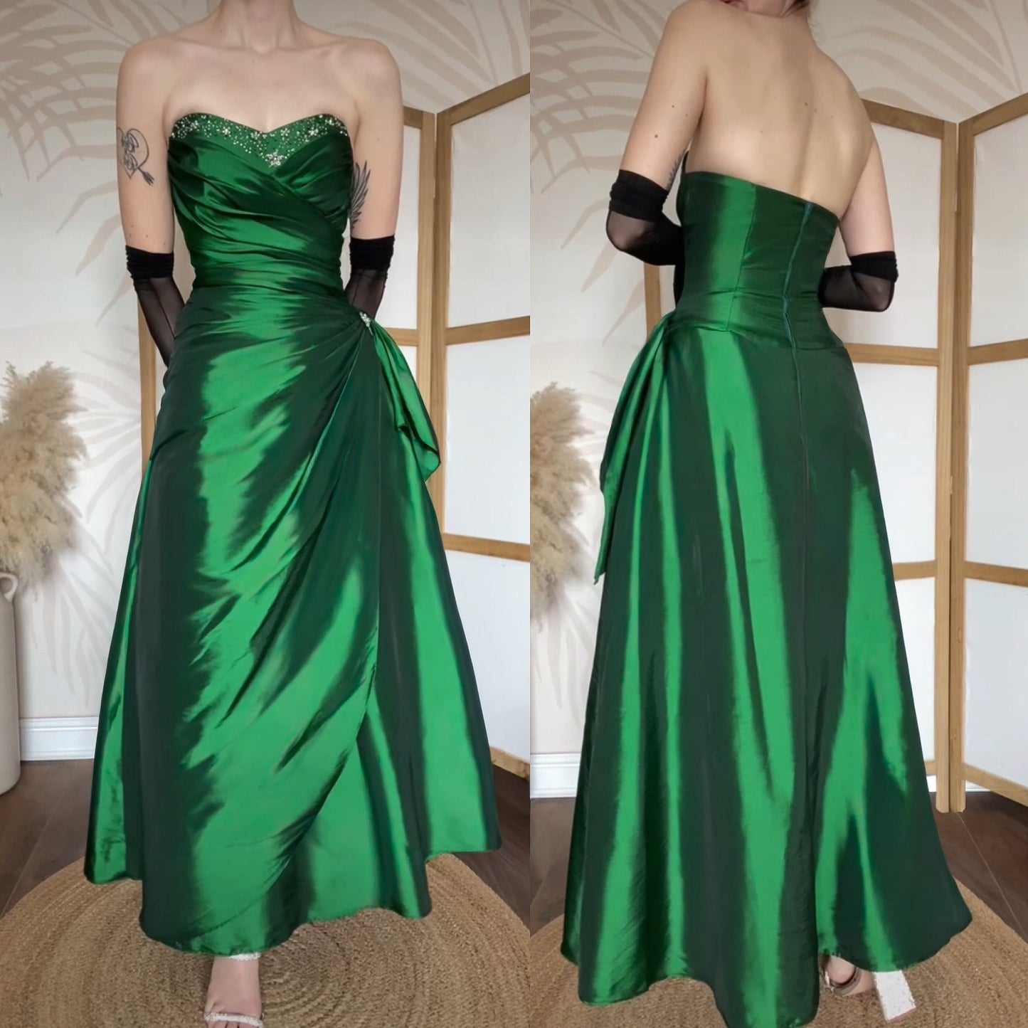 Emerald green Hilary Morgan a-line prom dress uk 12