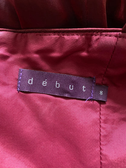 Shimmery red a-line evening dress UK 8 & UK 10