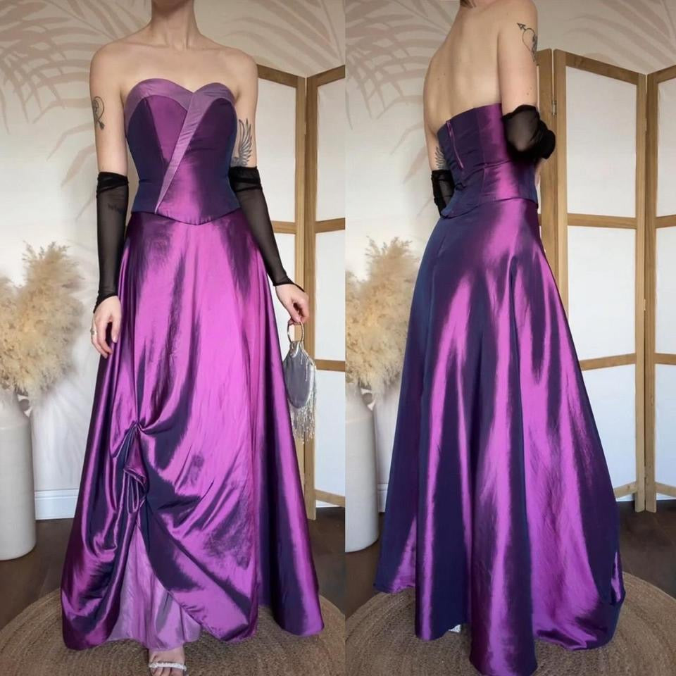 Purple taffeta 3-piece prom set uk 14