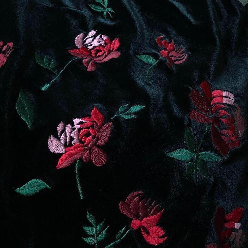 Monsoon black velvet stretch evening dress UK 12-14