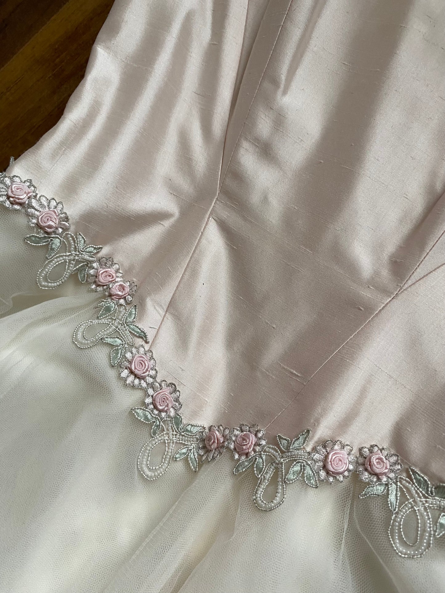 Silk blush pink Helen Marina wedding dress uk 10-12