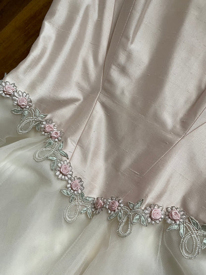 Silk blush pink Helen Marina wedding dress uk 10-12