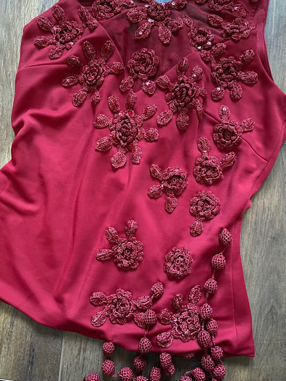 Dusk red 2 piece trousers & top set UK 10