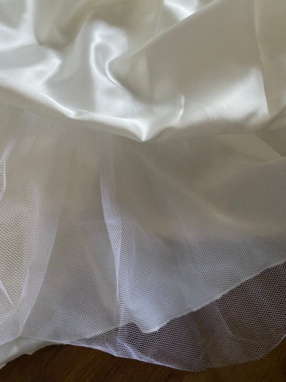 White satin 80s wedding dress uk 8