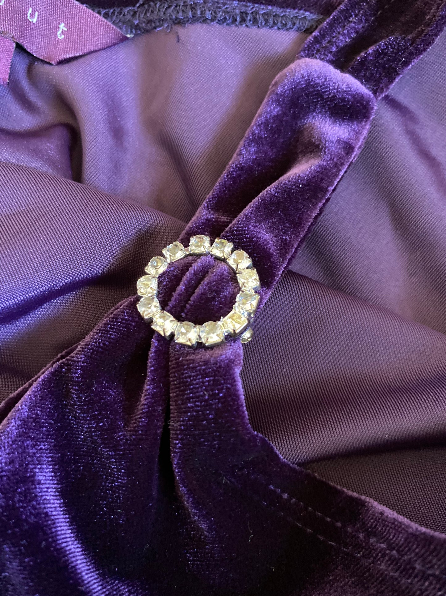 Purple Debut velvet stretch evening dress UK 10