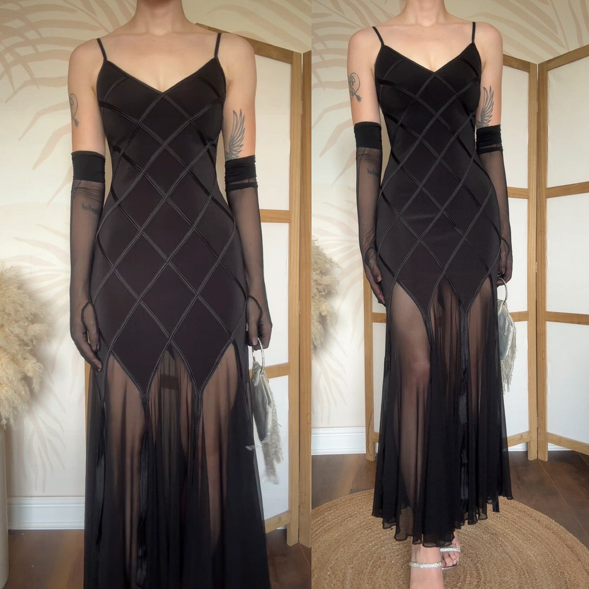 Joseph Ribkoff black stretch evening dress uk 12