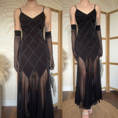 Joseph Ribkoff black stretch evening dress uk 12