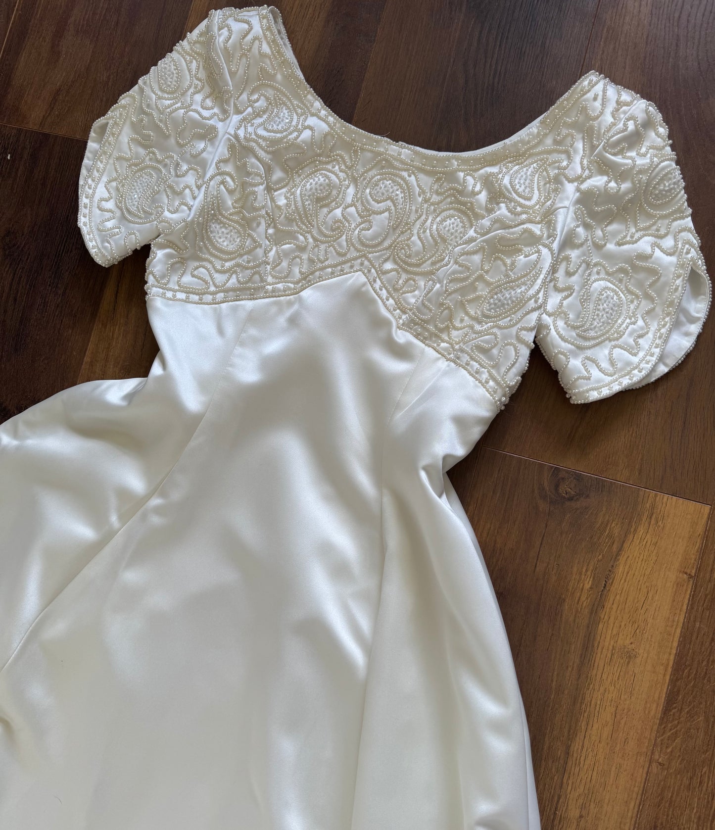 Hilary Morgan ivory satin wedding dress uk 12