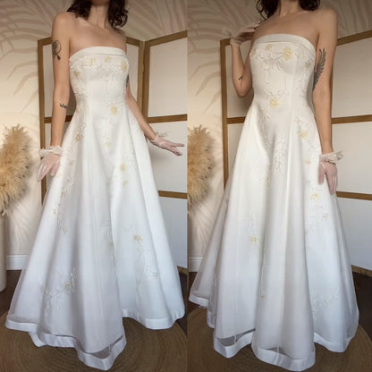 Romantica strapless a-line beaded wedding gown uk 12