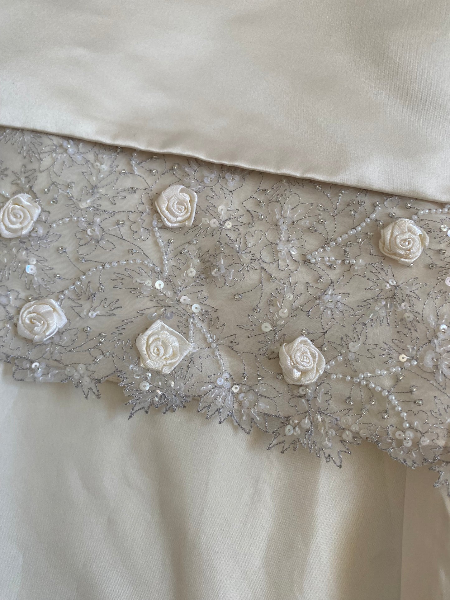 Champagne 2-piece top & skirt wedding set uk 8