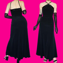 Load image into Gallery viewer, Black Pearce Fionda High Neck Chic Evening Dress UK 10
