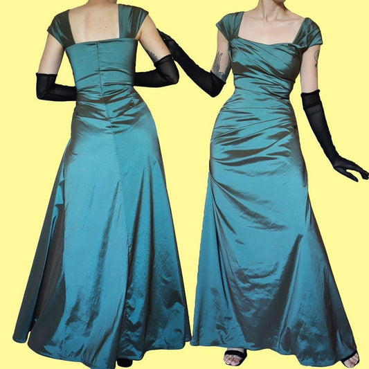 Designer Tadashi Shoji draped evening gown UK 12