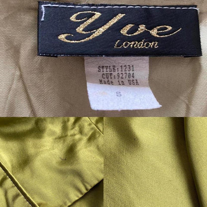 YVE London green satin evening gown UK 8