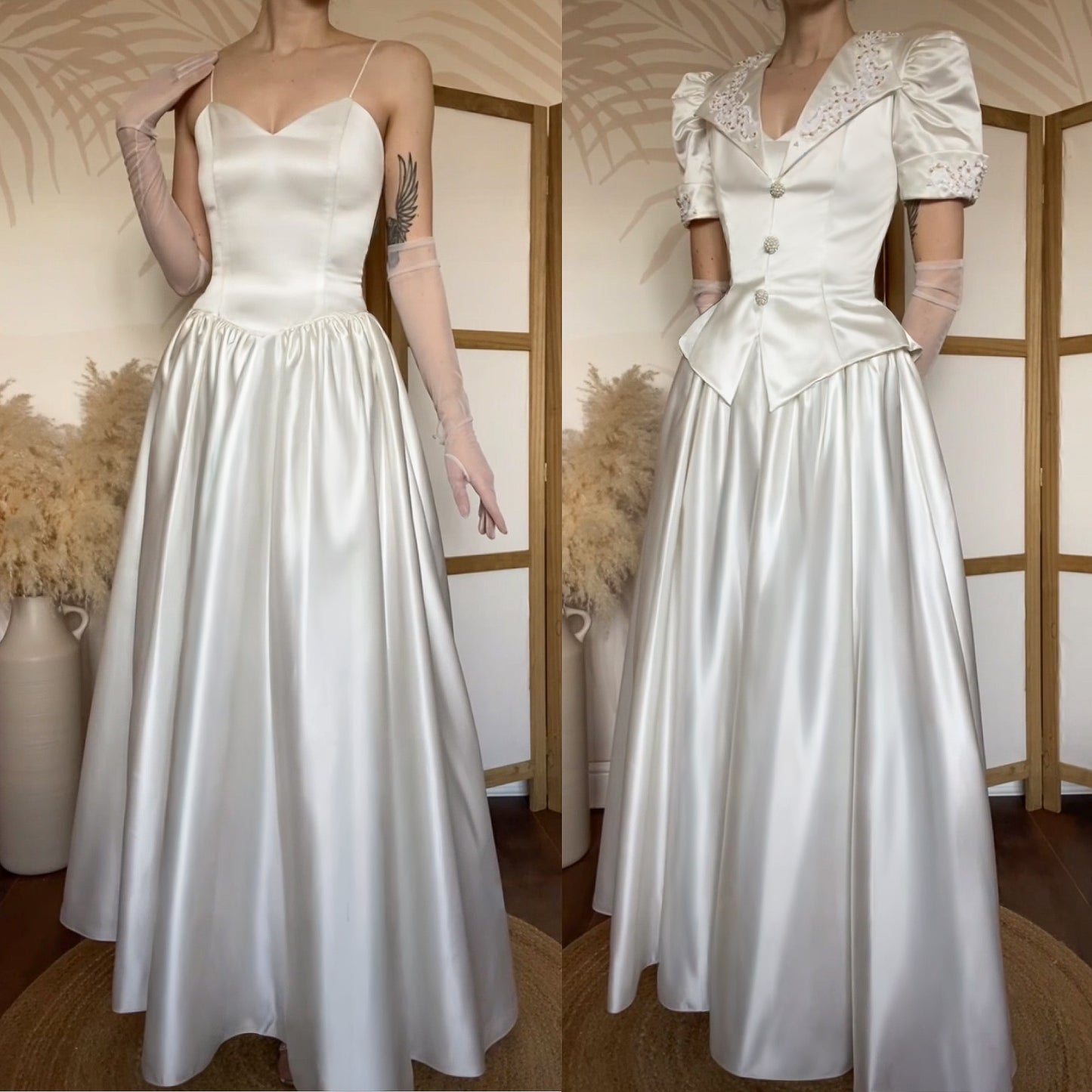 Jean Elizabeth 2-piece wedding dress & jacket set uk 8