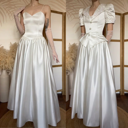 Jean Elizabeth 2-piece wedding dress & jacket set uk 8