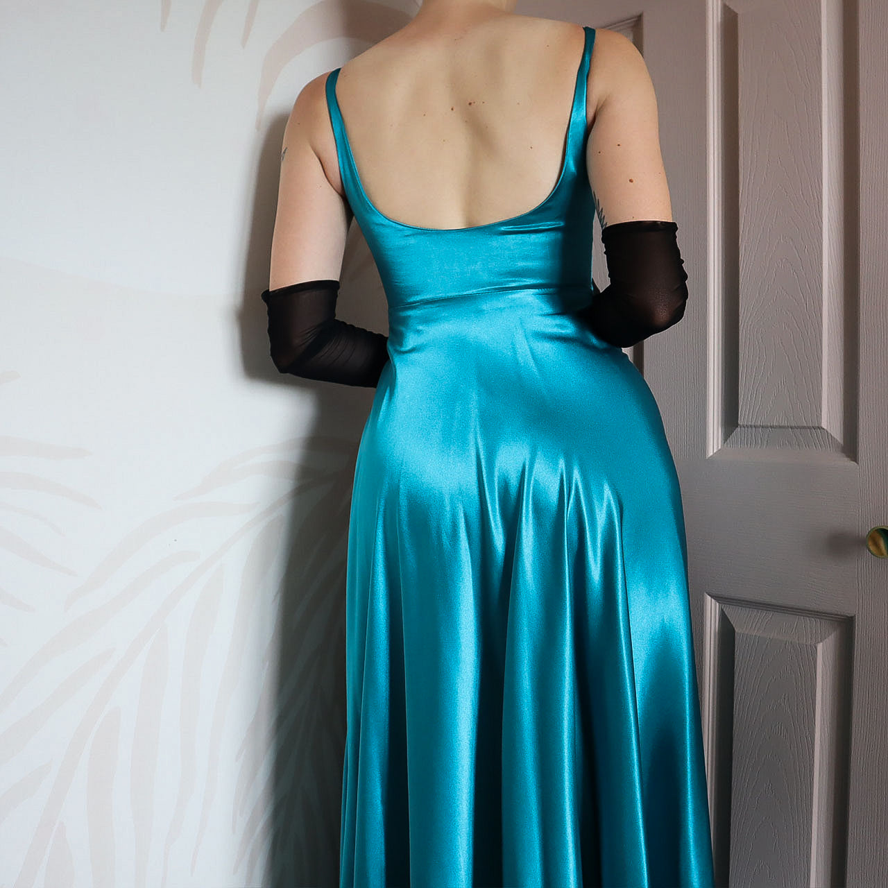 Blue & Green Butterfly Evening Gown UK 6