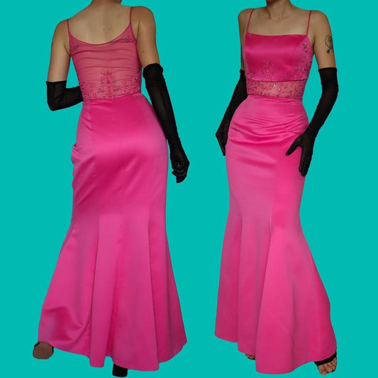 Fuchsia pink fishtail evening dress UK 10-12, UK 12-14 & UK 16 available