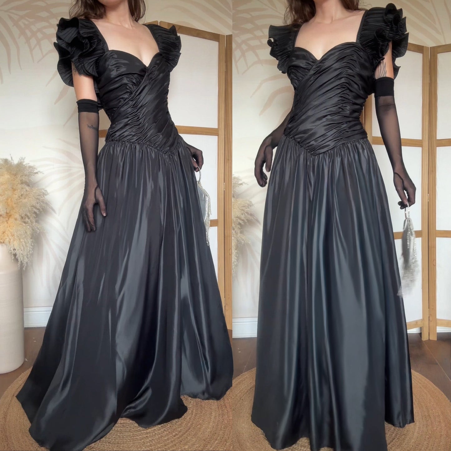 John Charles 80s black prom dress uk 12-14