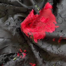 Load image into Gallery viewer, Black silk blend floral midi skirt UK 10
