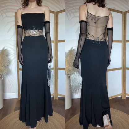 Dave & Johnny beaded sheer detail evening dress uk 14