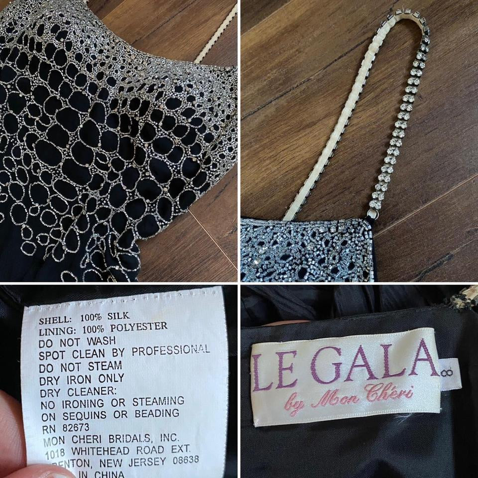 Le Gala 100% silk beaded dress & shawl uk 10