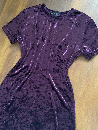 Karen Kane purple velvet petite dress uk 12