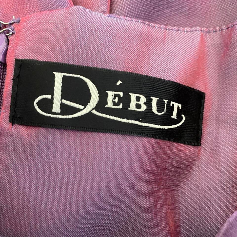 Debut lilac iridescent beaded dress & shawl UK 8-10