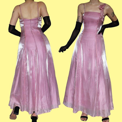 Silky Pink A-Line Debut Evening Dress UK 8