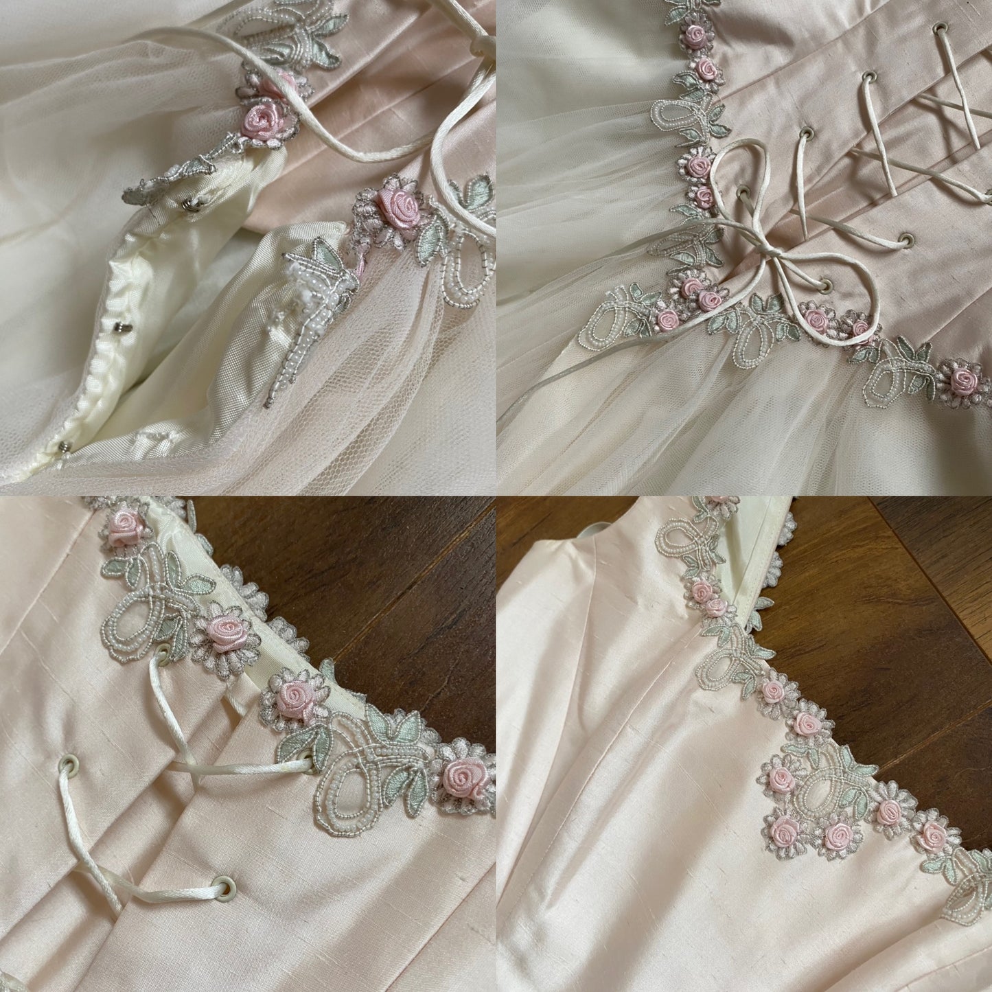 Silk blush pink Helen Marina wedding dress uk 10-12