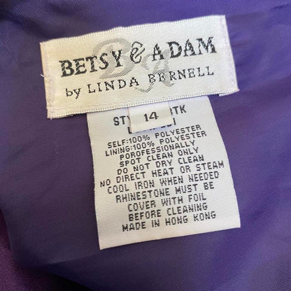 Betsy & Adam pink & purple satin evening dress UK 14