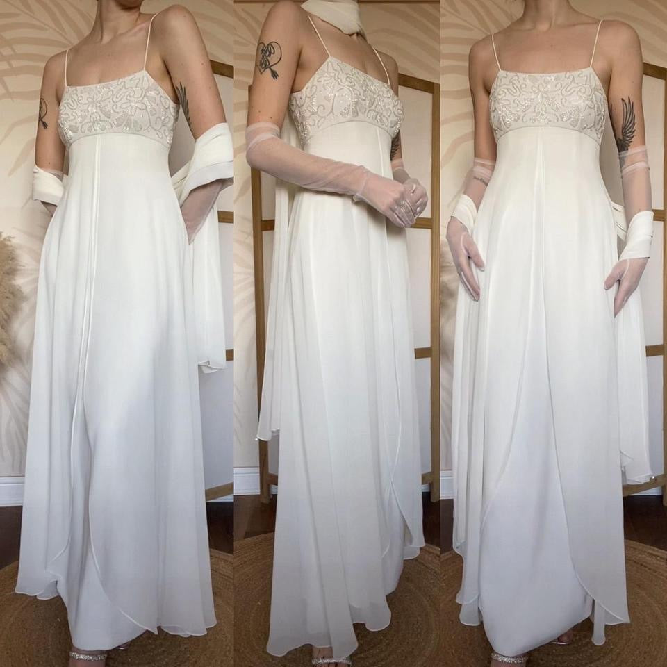 Ivory Victoria Jane beaded empire waist wedding dress uk 10